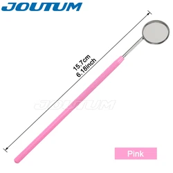 Multifunctional Dental Mouth Mirror with Detachable Stainless Steel Handle - Available in 8 Colors (Pink)
