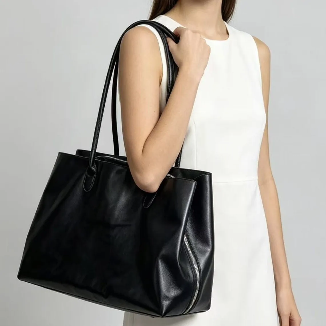 Borse da Donna di Grande Capacità in Pelle PU, Borsa a Tracolla per Signore, Borse Tote Grandi, Design di Marca, Borsa per Ufficio e Pendolarismo - immagine 2