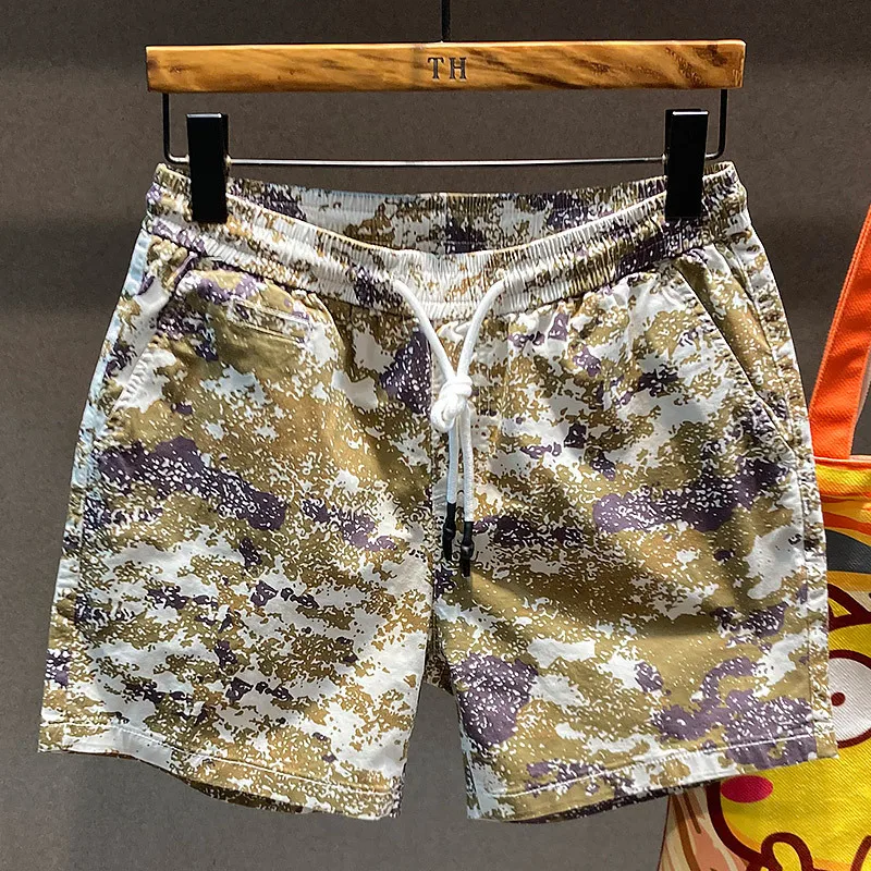 Camouflage Four-Point Casual Shorts Men's Fashion All-Match Trendy Loose Summer Thin Trendy Brand Ins Summer Beach Pants 4