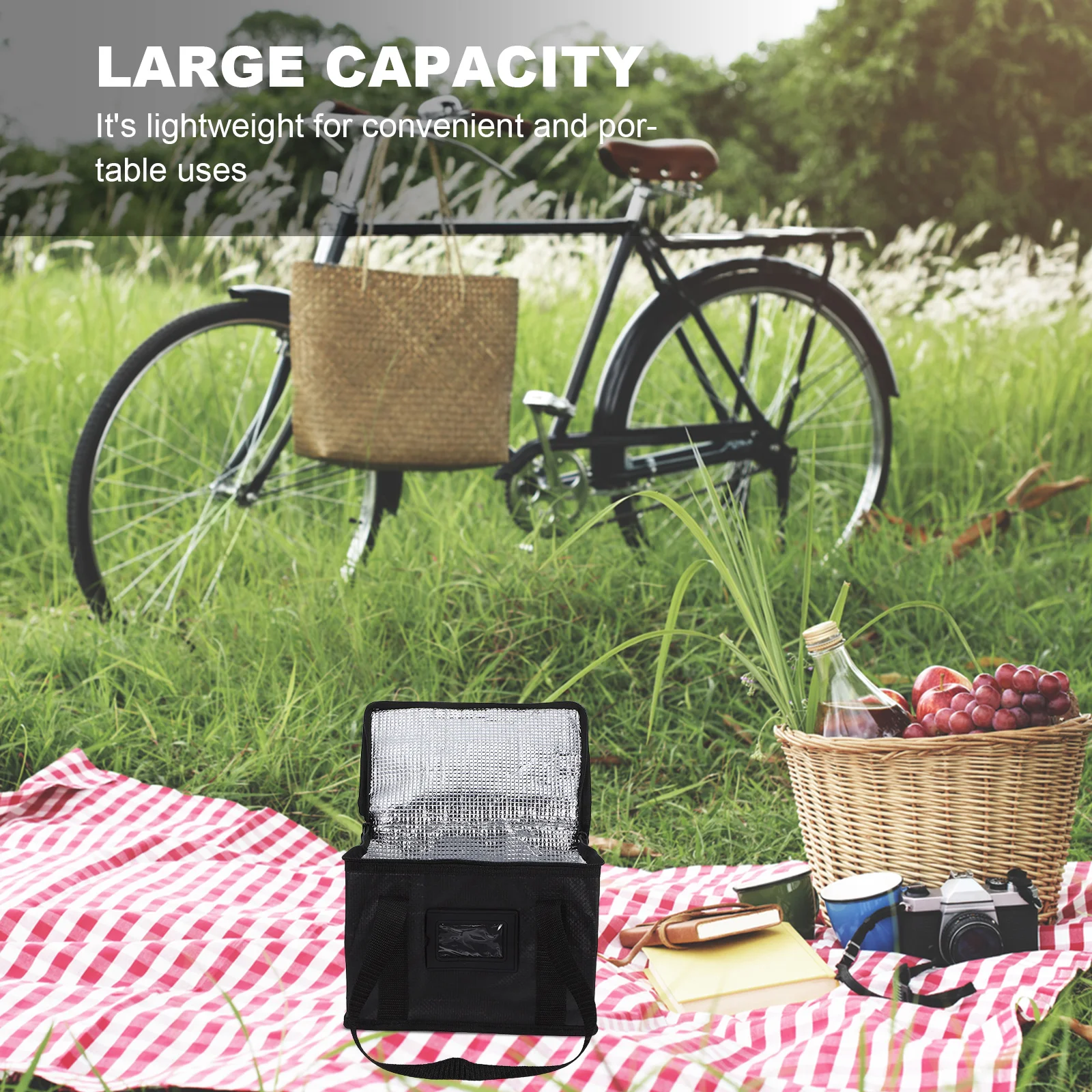 Insulation Bags Shopping Insulated Grocery Reusable Portable for Groceries Cooler Woven Tote Large