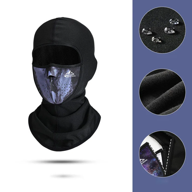 Ski Mask Autumn Winter Breathable Windproof Thermal Skiing Head Cover Mask Face Protection Magnet Adsorption Snowboarding Masks