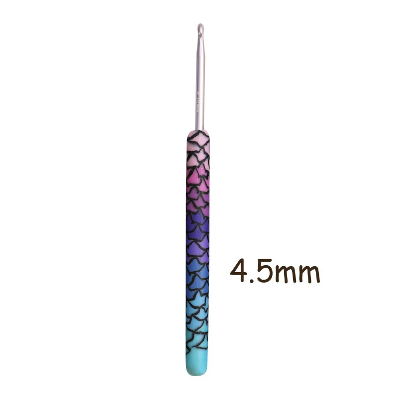 Hot 1 pcs Purple Mermaid Crochet Hook Aluminum Head DIY Handmade Craft Yarn Crochet Needle Crochet Supplies 2.25mm-8.0mm