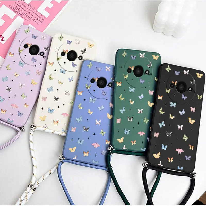 Mini Butterfly Lanyard Silicone Phone Case