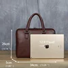 Vintage Men's Briefcase Top Layer Cowhide Casual Handbag Leather Business Shoulder Messenger Bag Brown 14 Inch Laptop Bag NZPJ 6