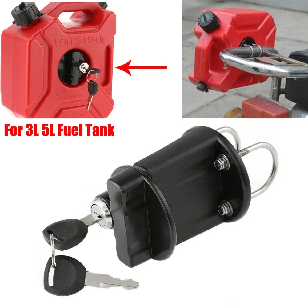Petrol Can Lock Clamp Lock Clamp With Key For 3L 5L Fuel Oil Tank Mount Bracket Lock New Fastener Petrol Can For Jerry Cans Holder Motorcycle