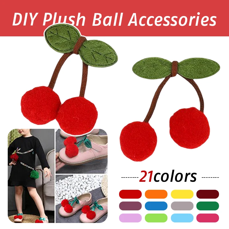 

10Pcs/bag 2Cm Cherry Cashmere Hair Ball Lace Pendant Hair Accessories Diy Wedding Party Sewing Handmade Hat Hair Ball Decoration