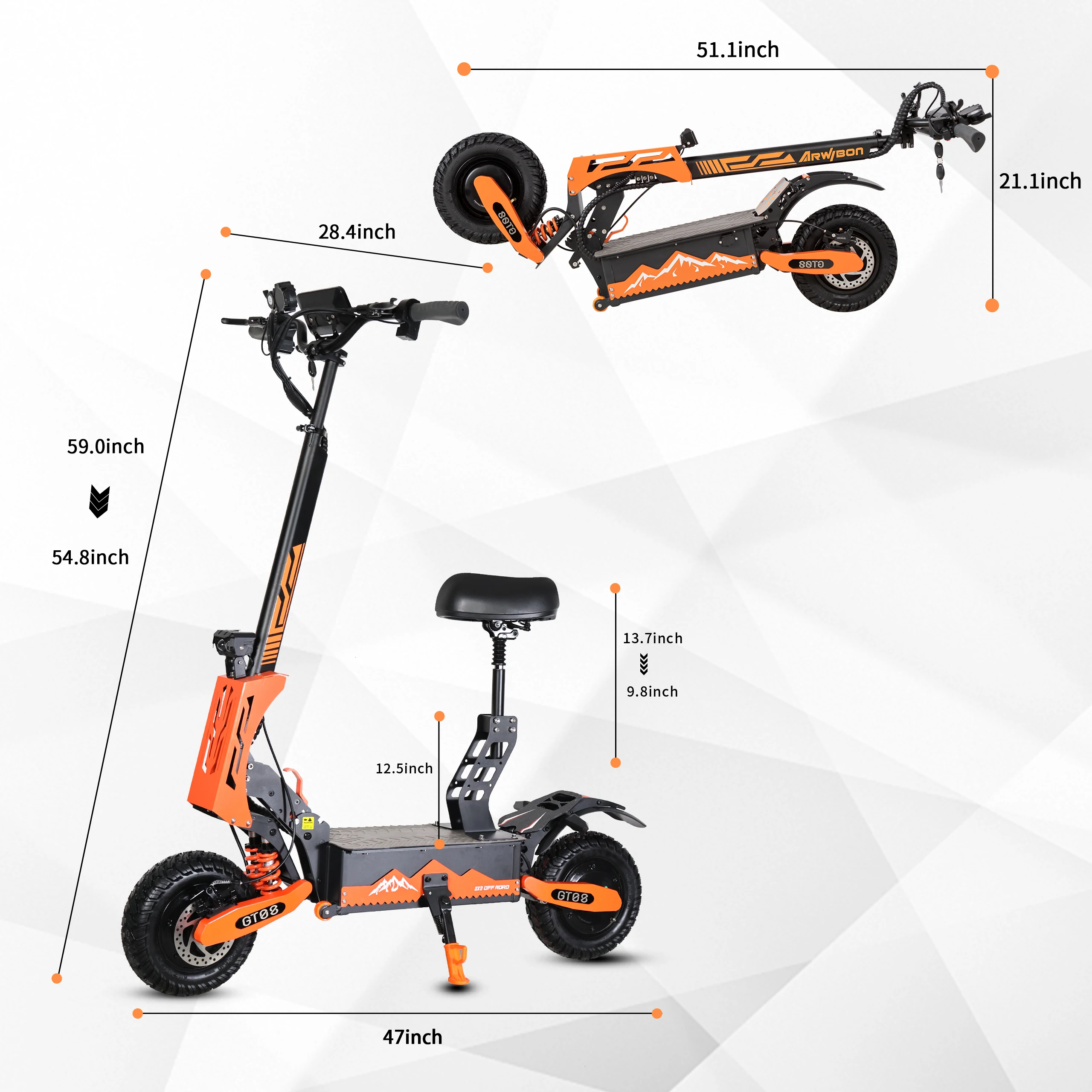 Arwibon 5600W Adult Electric Scooter Dual Motor Top Speed