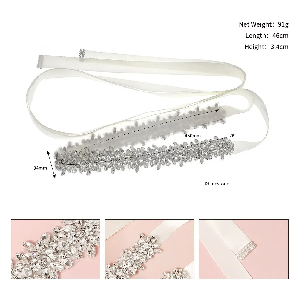 Ceinture décoration de robe en strass cristal, bande élastique pour fêtes, soirées et réceptions – Image 6