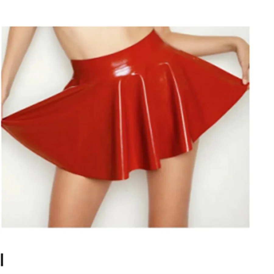 100% latex  circle skirt sexy rubber mini skirts  costumes wear for party 4