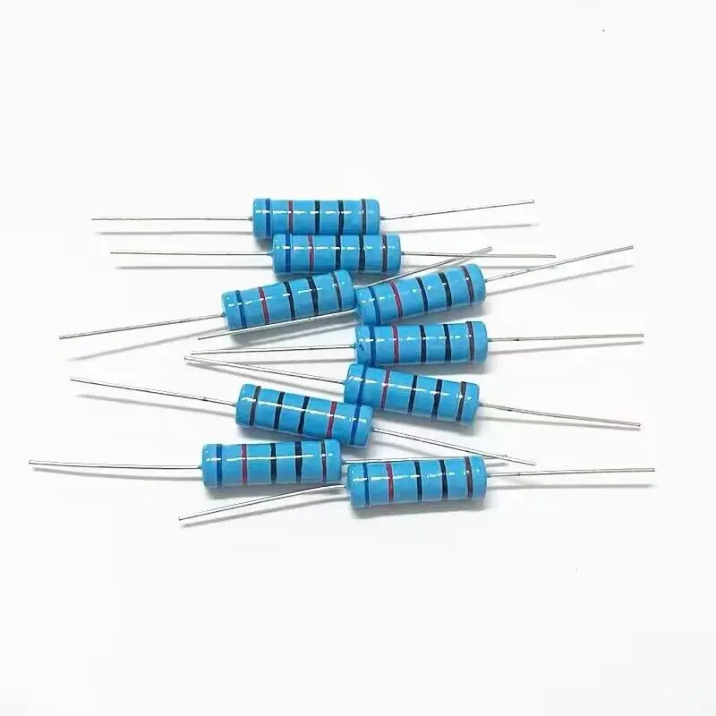 10pcs 5W 0.1R-1M 1% Metal Film Resistor 0.1R 100R 220R 1K 1.5K 2.2K 4.7K 10K 22K 47K 100K