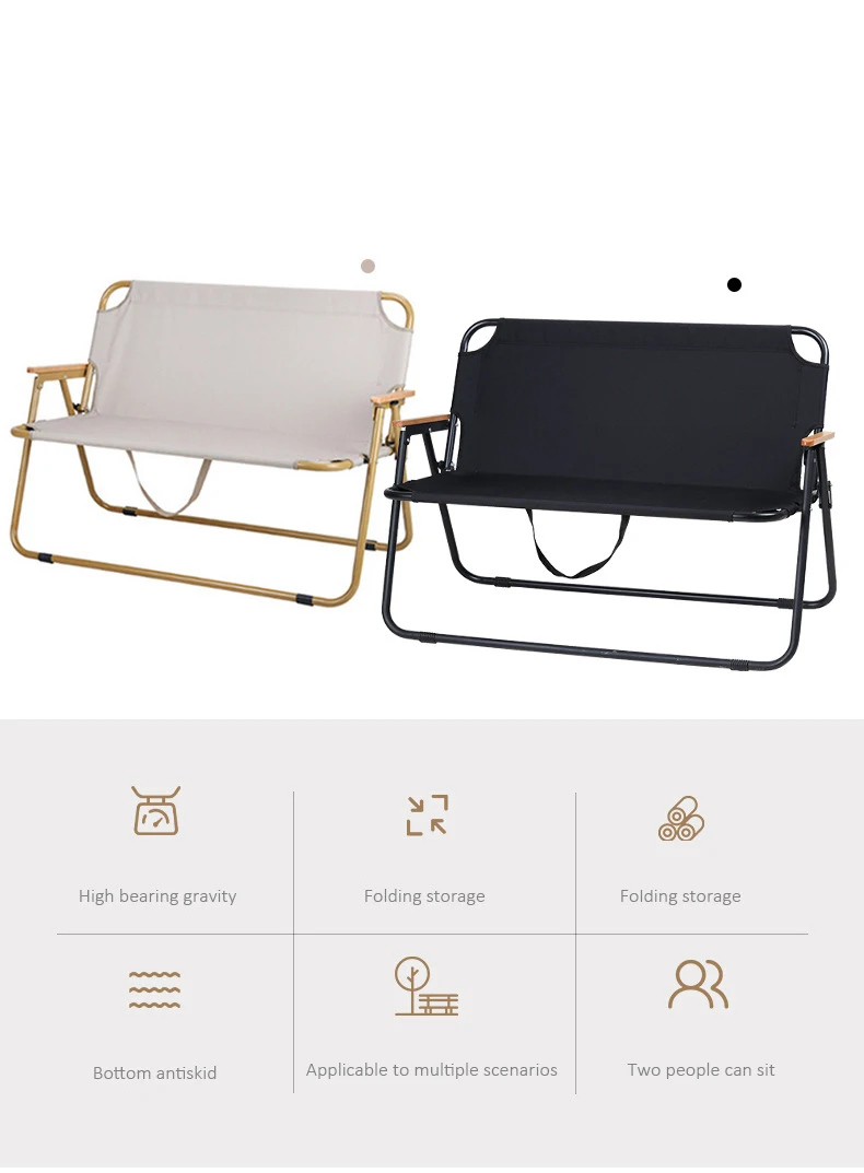 Casual backrest picnic recliner camping folding chair Convenient beach chair Outdoor double