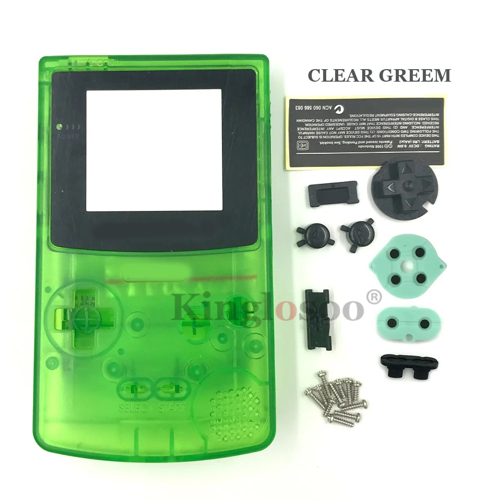 Deluxe Replacement Housing Shell with Rubber Pads and Buttons for GameBoy Color - 19 Vibrant Color Options