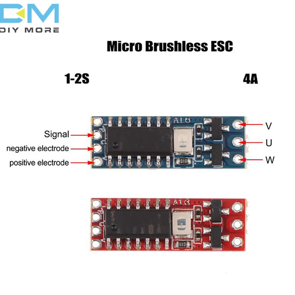 1S-2S DC3.7V-8.4V 4A Micro Brushless Motor Driver Board Electric Regulator Drive for 1104 1106 1306 1407 1503 Brushless Motor