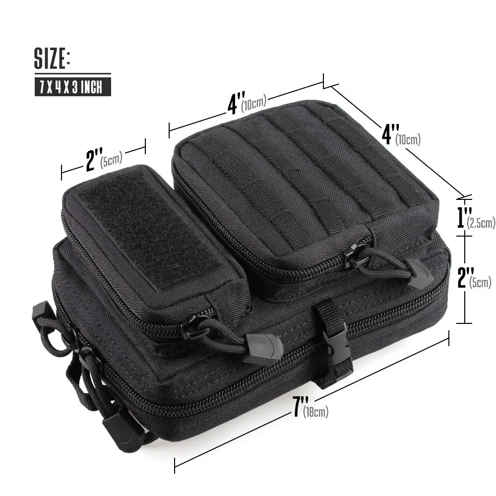 Compact Tactical Utility Pouch with EDC and Medical Storage