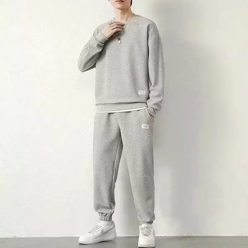 Tracksuit 2 Piece Waffle Hoodie Sweatsuits Sets Athletic Jogging Suits Pocket Spring Autumn Casual Sports Running Suit sports suit