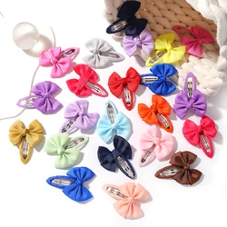 2Pcs Children Soft Ribbon Bowknot Hairpins Baby Girl Bow BB Clip Princess Hair Accessories Headwear Kids Birthday Gift Wholesale