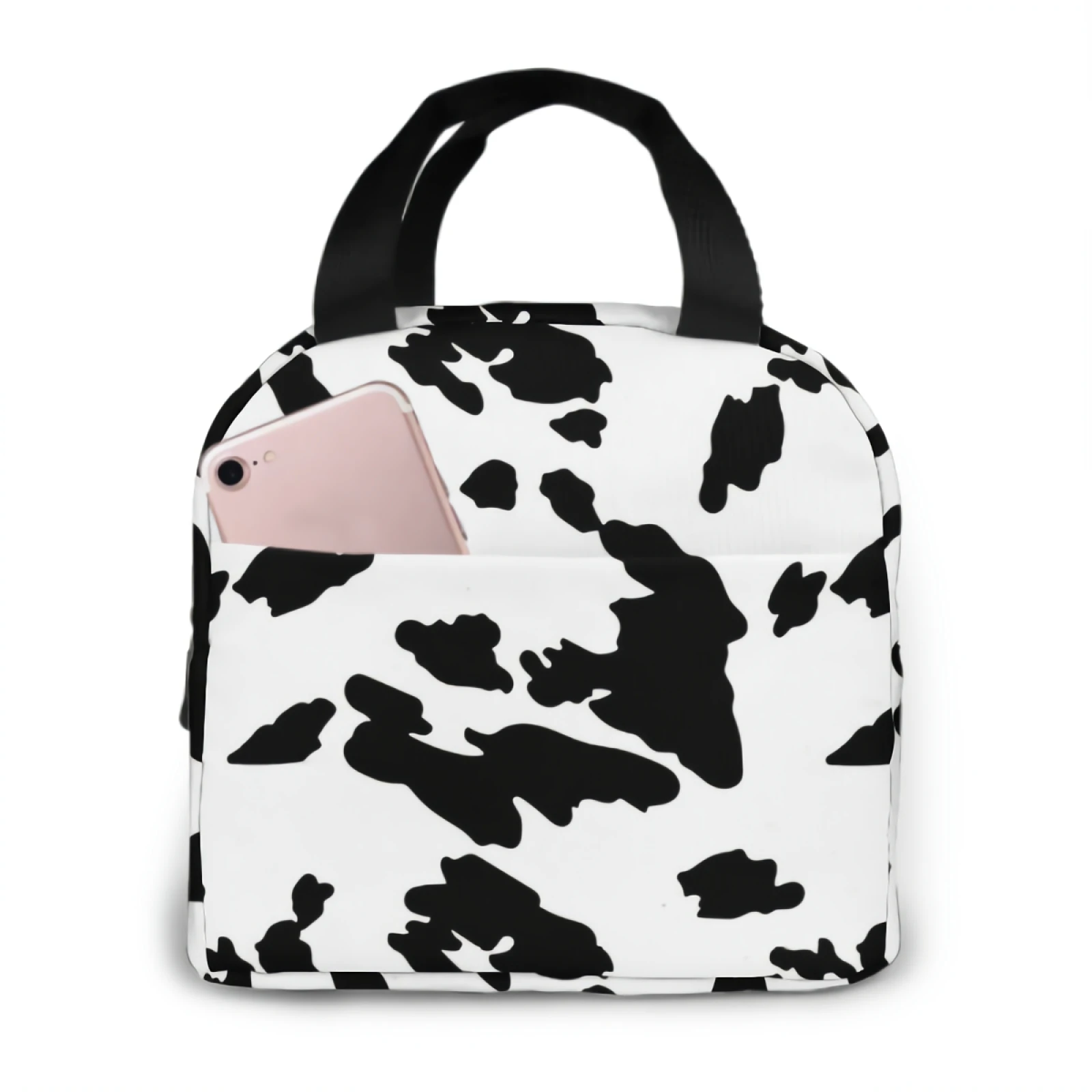 

Cow Skin Pattern Insulated Lunch Bag lunch box containers for Women Men Shopping Office School Picnic