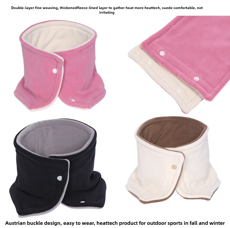 Winter Paar doppelseitige Polar Fleece Hals Gamasche Luxus Marke Dicken Ring Schalldämpfer für Frauen Warme Kaschmir Hals Abdeckung schal – Detail 5