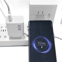 Зарядное устройство, 45 Вт, адаптер для быстрой зарядки турбины ЕС, кабель типа C 6A для Xiaomi Mi 11T 10T POCO X4 X5 Redmi Note 15 Pro 15 14 — изображение 4