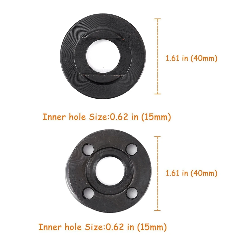 УШМ с внутренней наружной фланцевой гайкой, набор из 2 резьбовых гайки M16 для шпинделя 16 мм, угловая шлифовальная машина в сборе, крепление, электроинструмент
