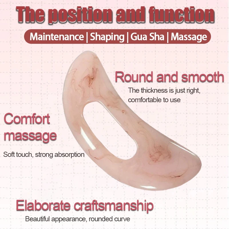 Gua Sha Unisex Scraping Board For Cervical Spine Body Massage Small Scimitar Scraping Resin Beeswax Hand-held Scraping Board