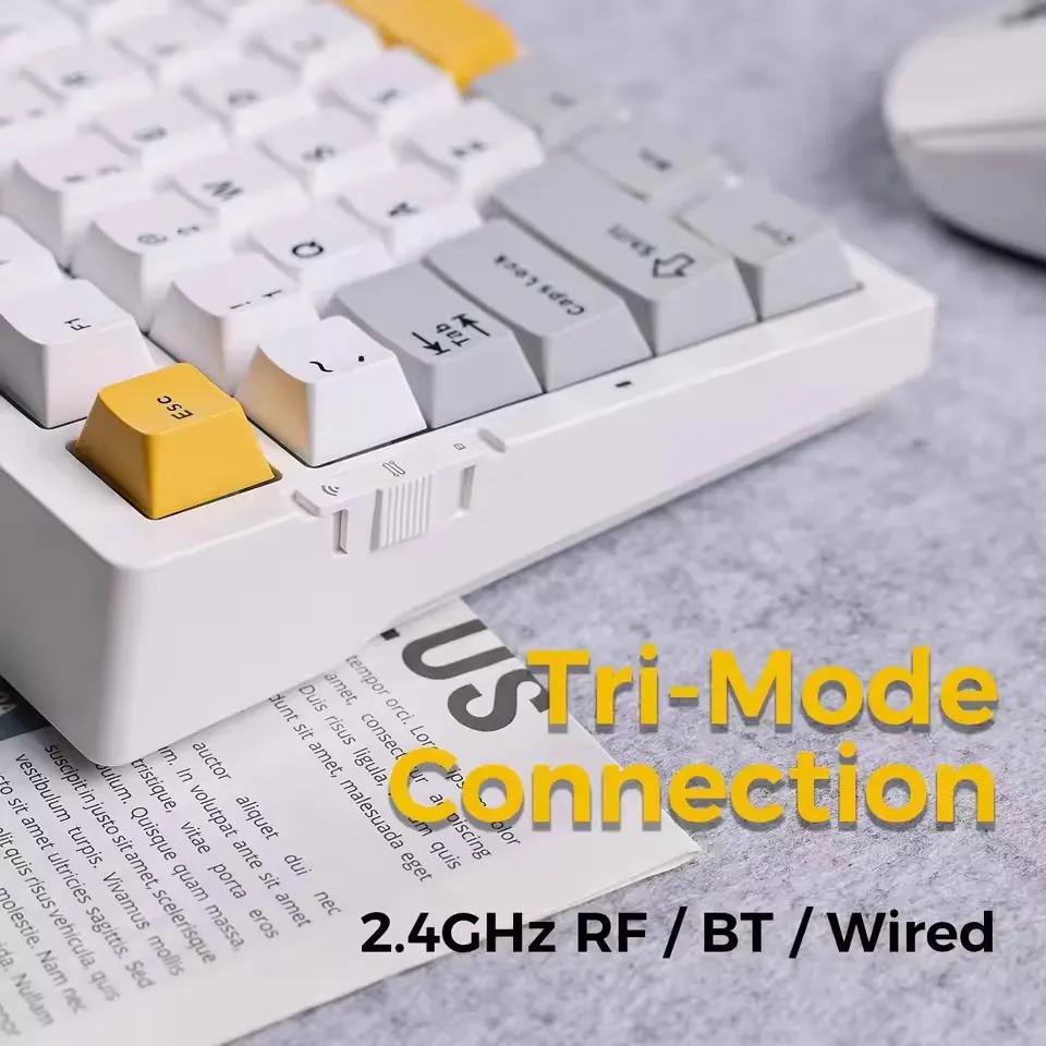 MCHOSE G75 Pro Mechanical Keyboard Customized Tri-mode Wireless RGB Hot Swap 8000mAh PBT Gasket Bluetooth E-sports for PC Gaming