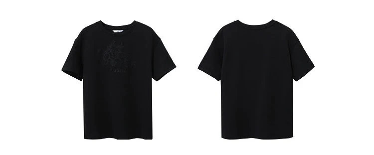 Amii Women's T-Shirt 2026 Summer New Round Neck Drop Shoulder Cotton Tee Lace Embroidered Woman Loose Fit knit Tops 12622048