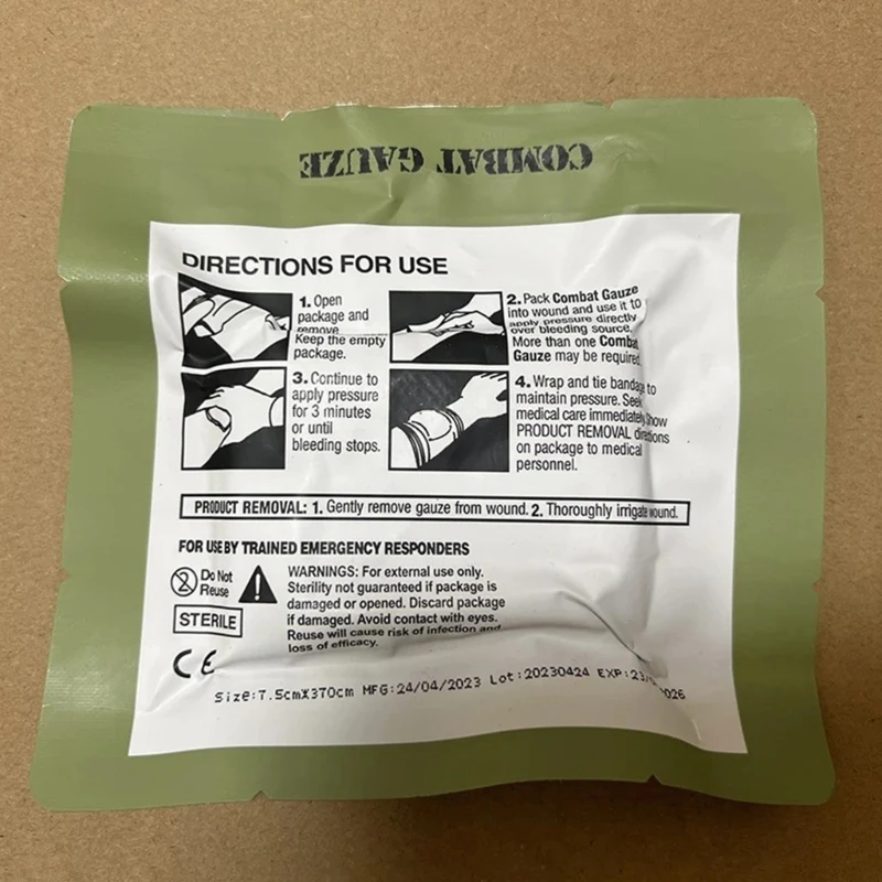 Combat Gauze Quick Clotting Flexible Hemostatic Stop Bleeding 448D