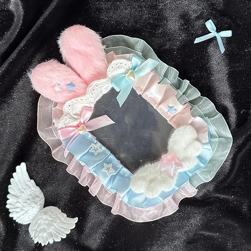 Adorable Pink Bow Plush Photo Protector Case with Lace and Ribbon