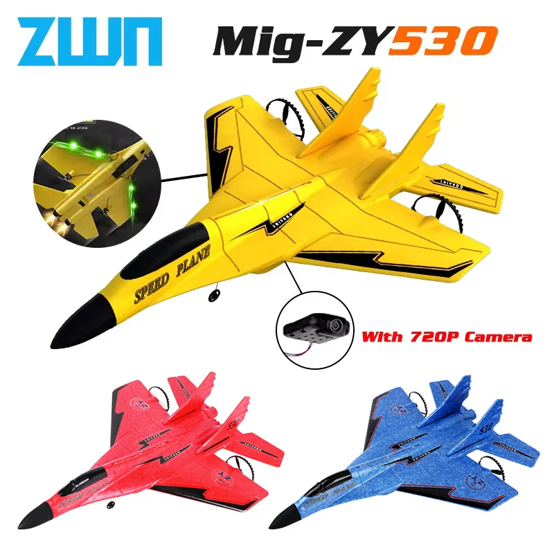 Remote Control Plane ZY530 2.4G With LED Lights 720P Camera RC Flying Model Glider EPP Foam Toy Airplane Gifts for Kids