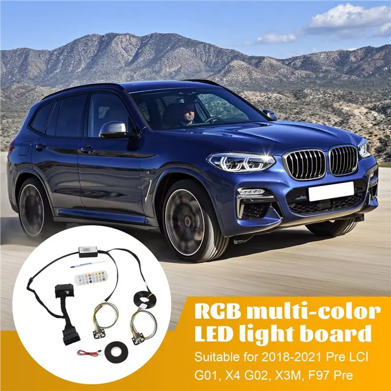 [ABFI】 BMW X3 Pre LCI G01 X4 G02 X3M F97 Pre 2018-2021용 RGBW RGB 멀티컬러 LED 보드 DRL 모듈 주간 주행등