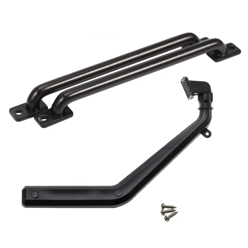 

2 Set RC Car Part: 1 Set Metal Body Shell Handrail & 1 Set Lastic Snorkel Exhaust Pipe