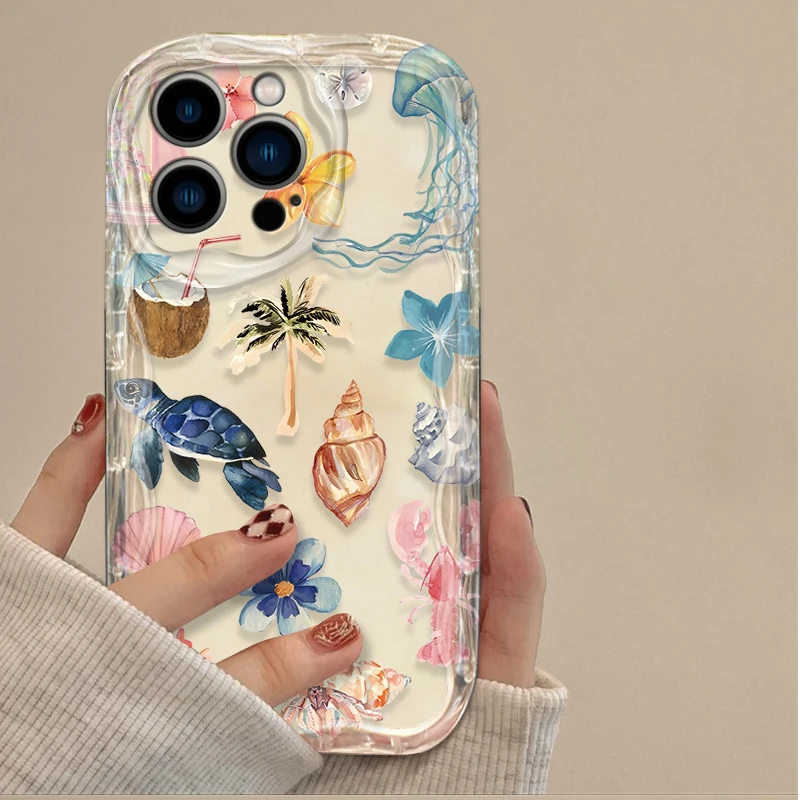 Colorful Marine Organism Soft Silicone Phone Case Cover