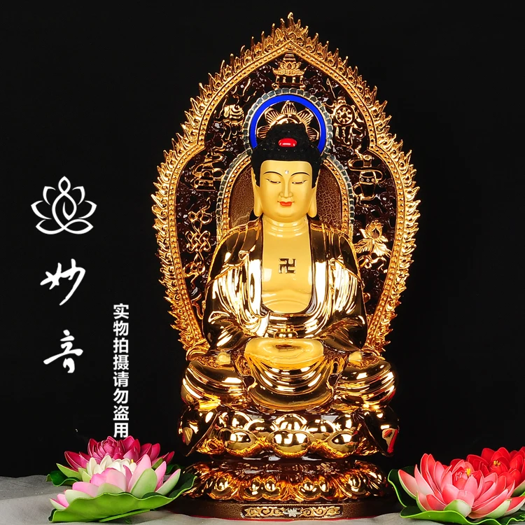 

60 CM LARGE figure of Buddha--OFFICE HOME Health efficacious Protection# Buddhism Consecrate the Buddha 24K gilding brass statue