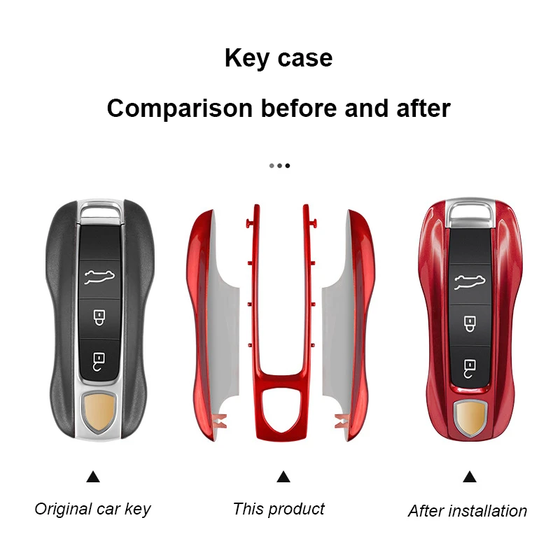 Key Case Cover Key Case Car Key Shell Solid Color ABS Car Key Case Cover Accessories For Porsche Panamera Cayenne 911 Taycan
