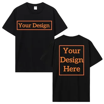 Men's Cotton T-shirt Personalized Your Design Here Custom Text Tshirt for Men Add Your Own Design Fashion T Shirt Men Clothing 1