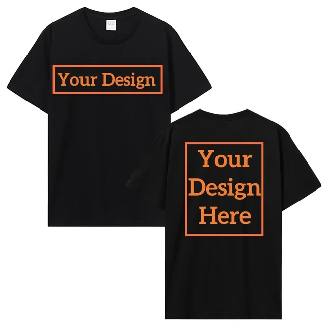 T-shirt en coton pour hommes personnalisé votre conception ici T-shirt avec texte personnalisé pour hommes ajoutez votre propre Design T-shirt de mode vêtements pour hommes 1