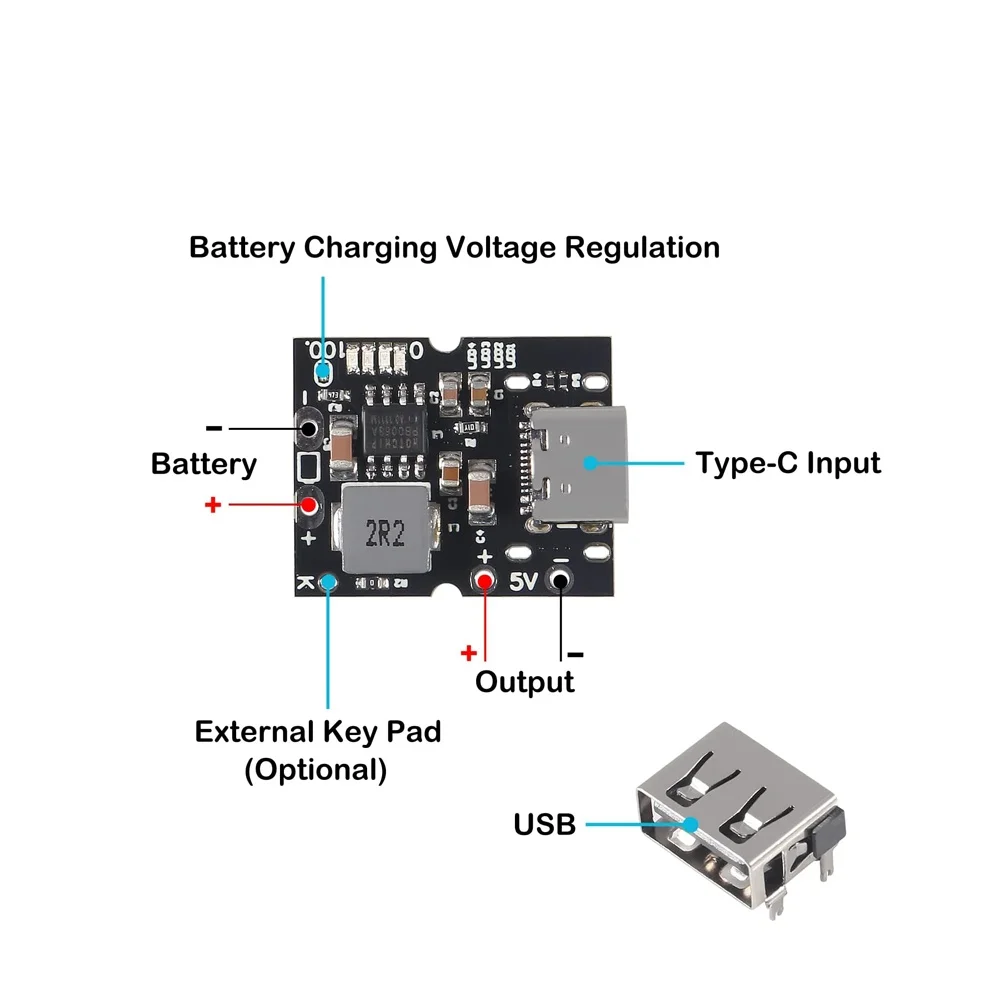 High-Precision Charge-Discharge Integrated Module with Type-C Input