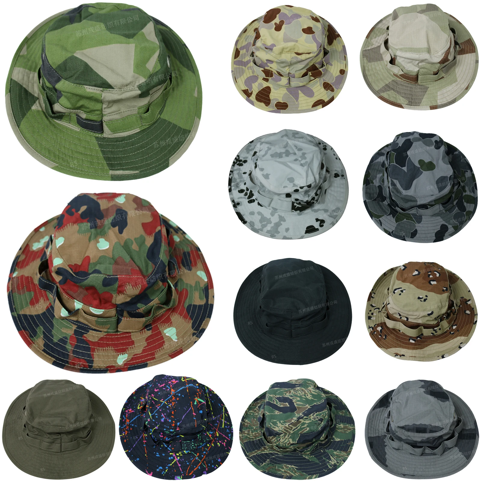 Taktische Benny Boonie Hut Runde Krempe Sommer Atmungsaktive Schatten Camouflage Kappe Sonnenschutz Benutzerdefinierte Farbe Jagd Wandern Outdoor