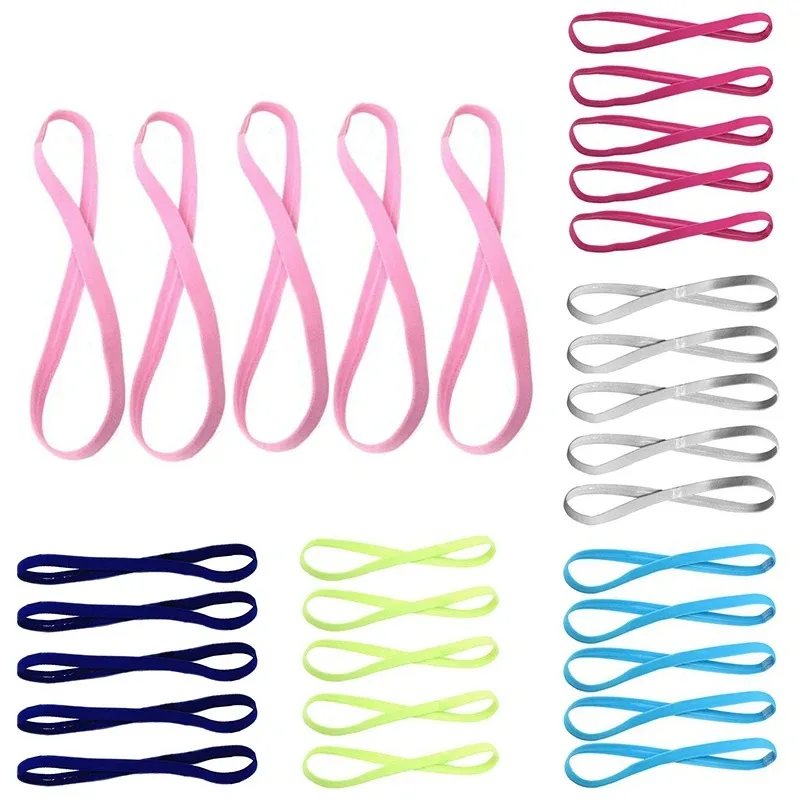 Candy Color Women Men Yoga Hair Bands Sports Headband Girls Sport Anti-slip Elastic Rubber Sweatband Football Running sports headbands