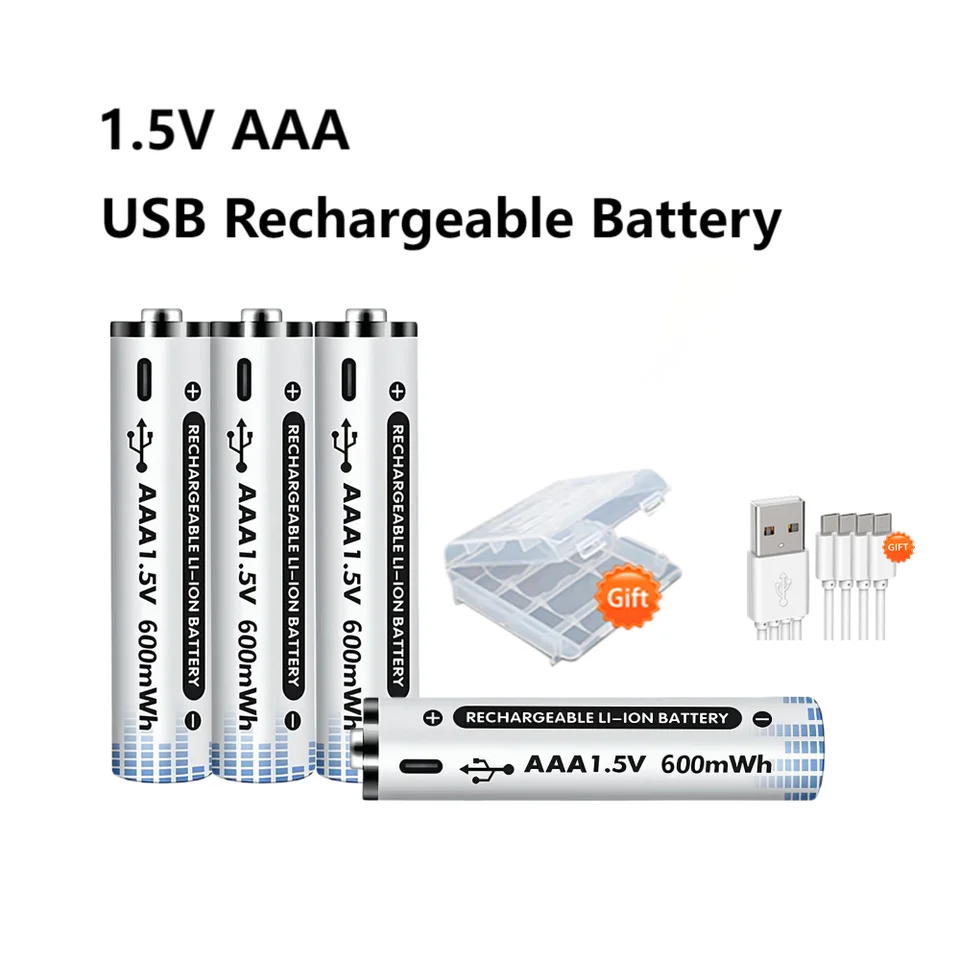 rechargeable battery aaa 1.5v 750mWh Type-c fast charging lithium battery  bateria de litio bateria de pilas aaa recargables - AliExpress