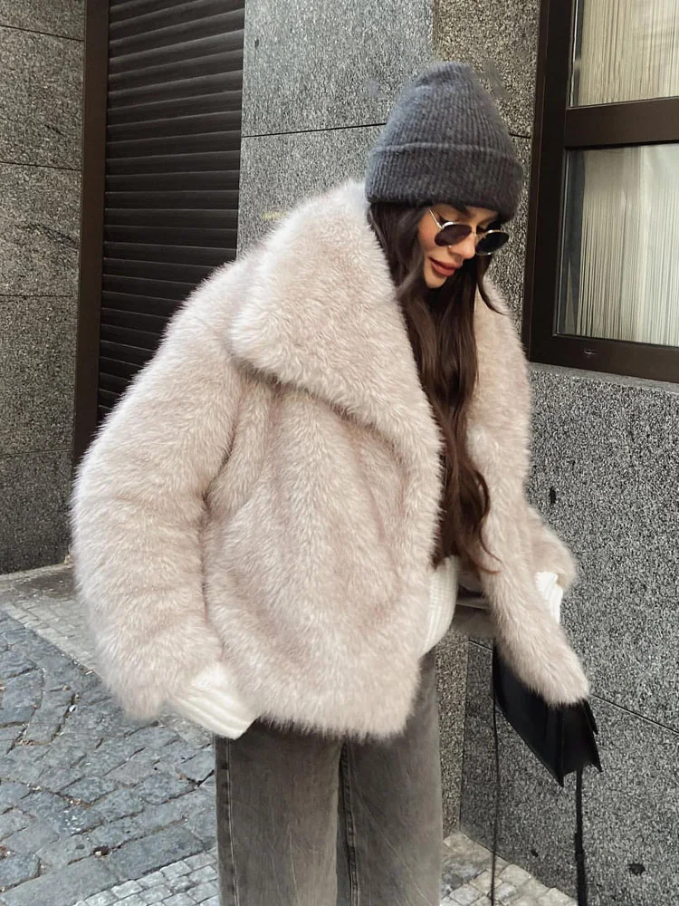 HH 2025 Winter Coats For Women Fashion New Faux Fur Long Sleeves