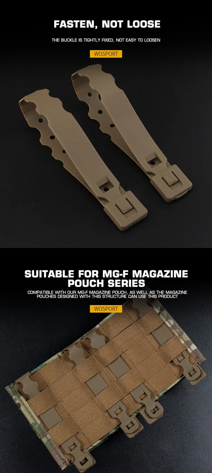 Description Picture 6 of item4pcs Tactical Molle System Malice Clips Strap Molle Clips Attachment for Magazine Pouch for 5.56 AR15 Single/Double Mag Pouches