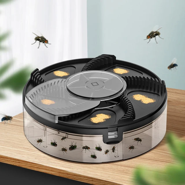 Elektromos Légycsapda 1200Mah Usb Újratölthető Automatikus Légykapó Biztonsági Forgáforgó Károsító Fogó Készülék Csendes Beltéri Rovar Elutasítás - Image 2