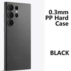 UltraThin Shockproof Transparent Frosted Matte Case - Clear PP Hard Finish - S26 Ultra (Transparent black)