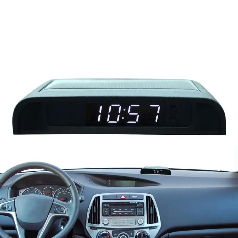 

Solar Luminous Car Clock Automotive High-precision Electronic Watch Adhesive No Wiring Car Clock Thermometer Car Electronic tool