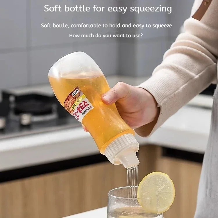 Jam Squeeze Bottles Condiment Bottles Home Kitchen Squeezed Bottle Food Grade Plastic Tomato Sauce Salad Sauce Porous Seasoning Tools Cup Body Sticker Cups Tumbler