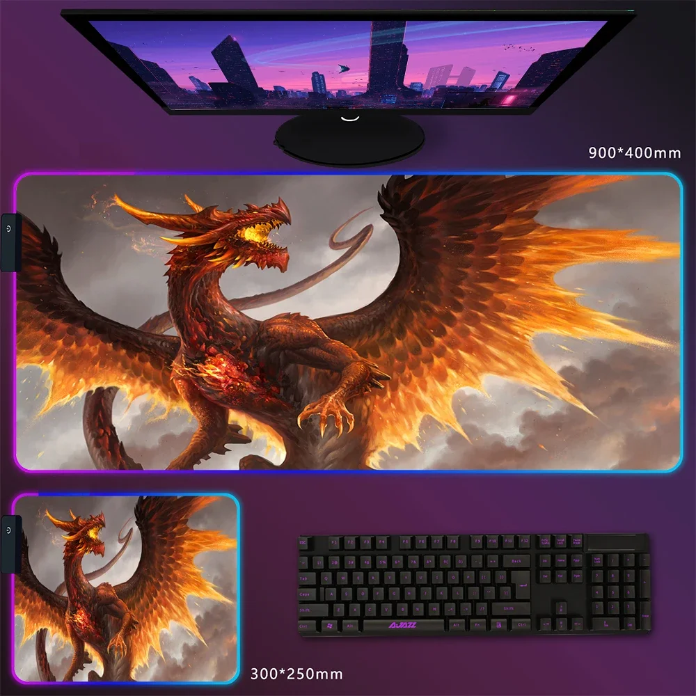 Enhanced RGB Gaming Mousepad - Extra Large Desk Mat with LED Lighting