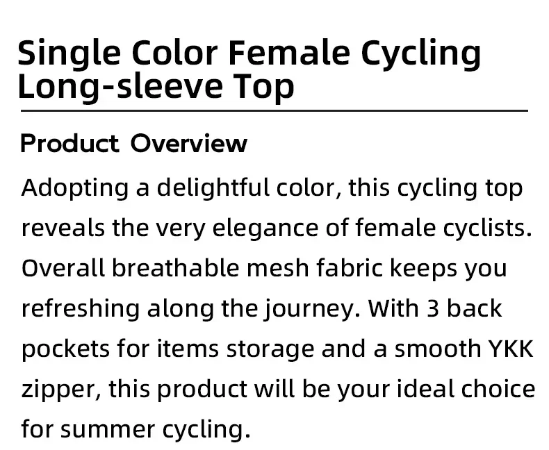 ROCKBROS Women's Cycling Jersey Anti UV Clothes With Smooth YKK Zipper Breathable Mesh Fabric Elasticity Lightweight Clothes