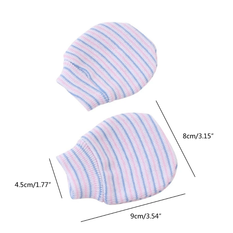 2PCS Cotton Baby Mittens Newborn Infant Anti-eat Hand Anti-Grab Face Protection Gloves Boy Girl Mitten Kids Accessories 0-6Month 6